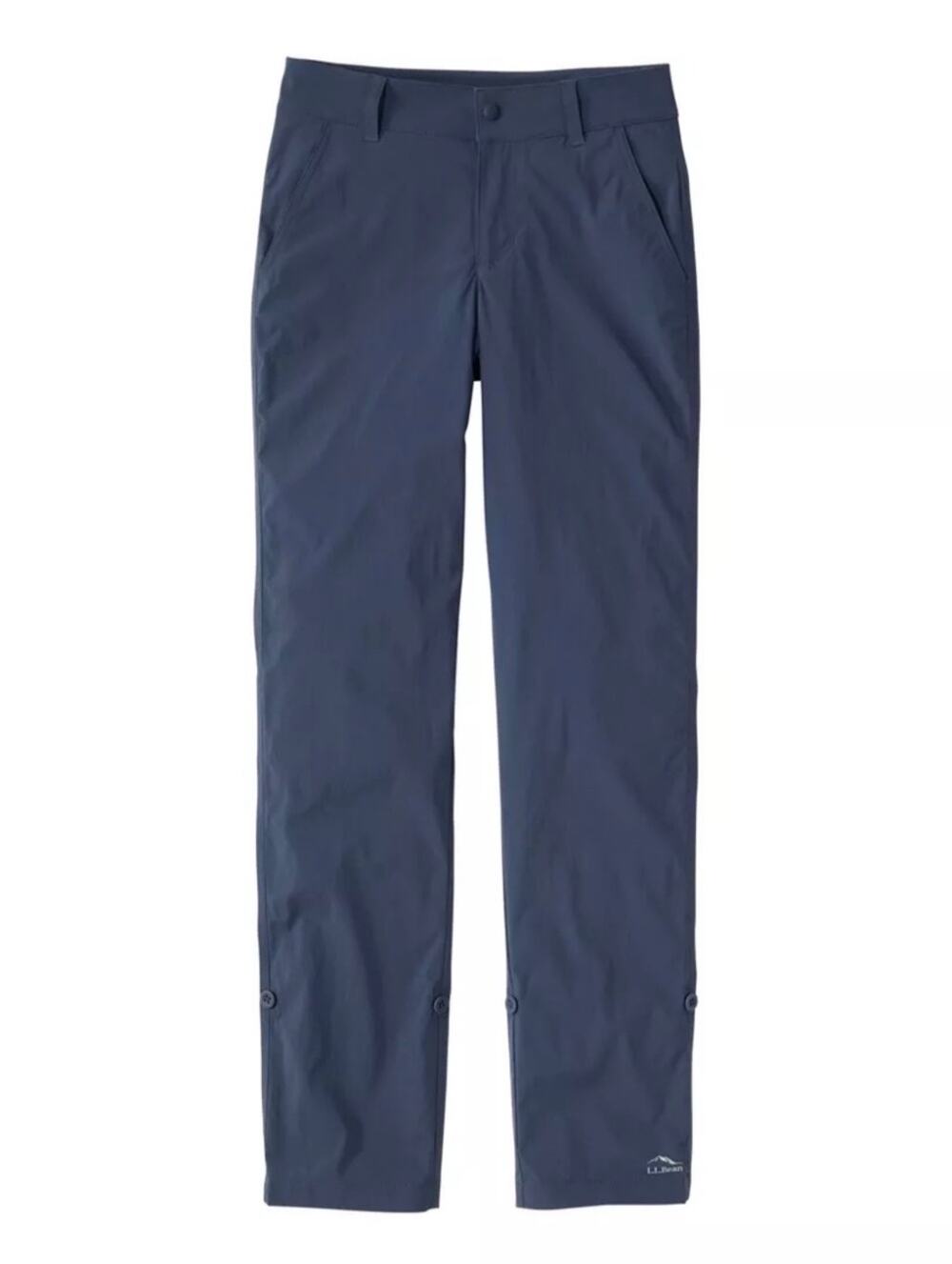 L.L.Bean Pants Womens 4 Blue Carbon Navy Access Trail Straight Leg Roll Up Camp